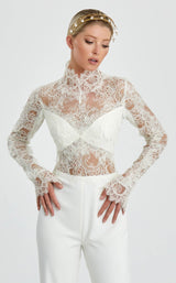 3 of 4 Nicole Bakti 7092 Jumpsuit White