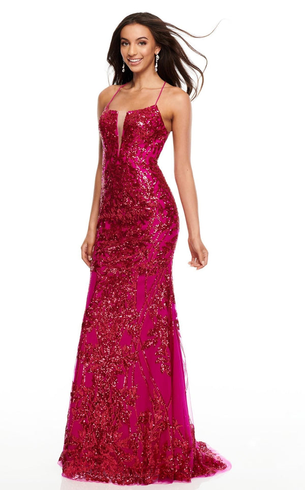 Rachel Allan 7093 Dress Magenta-Pink