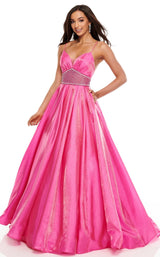 1 of 12 Rachel Allan 7094 Dress Fuchsia