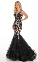 1 of 8 Rachel Allan 7096 Dress Black-Nude