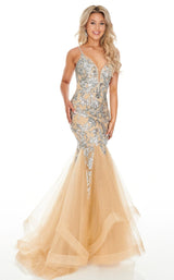 2 of 8 Rachel Allan 7096 Dress Silver-Nude