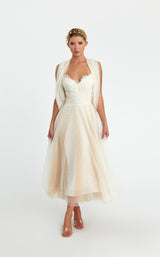 1 of 4 Nicole Bakti 7098 Dress White-Ivory