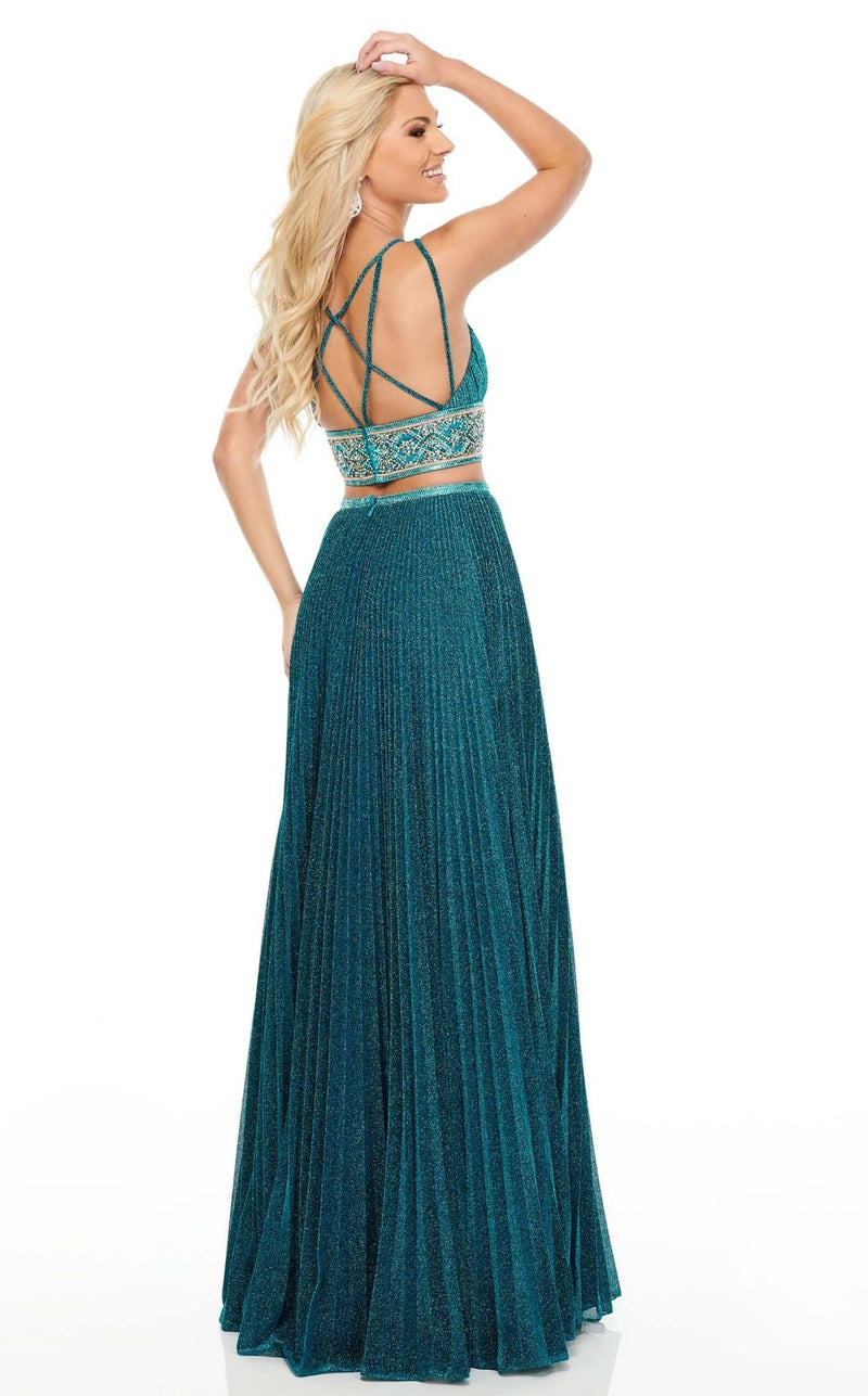 Rachel Allan 7099 Dress Ocean-Blue