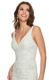 Rachel Allan 7105 Dress Mint-White