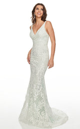 1 of 12 Rachel Allan 7105 Dress Mint-White