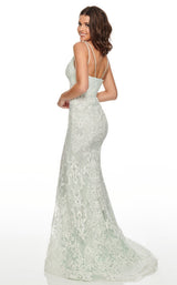 Rachel Allan 7105 Dress Mint-White