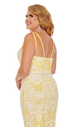 12 of 12 Rachel Allan Curves 7105W Dress Yellow-White