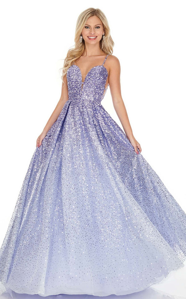 Rachel Allan 7107 Dress Periwinkle