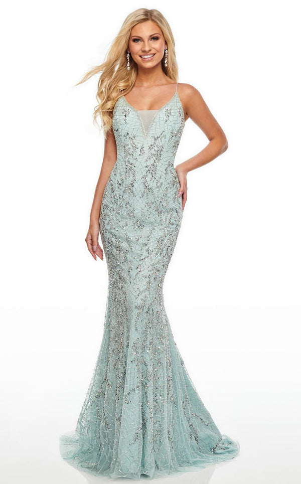 Rachel Allan 7108 Dress Ice-Blue