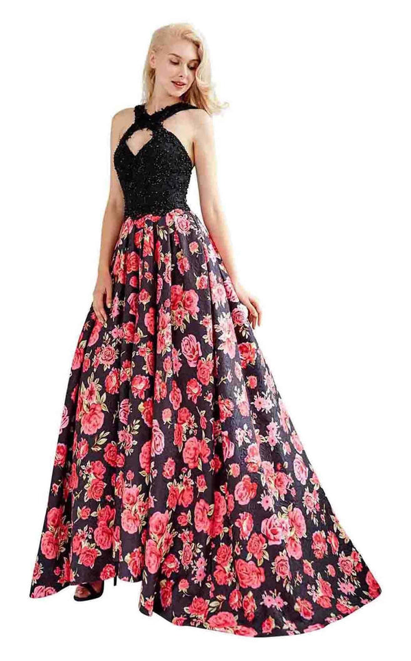 Angela and Alison 71096 Black Floral