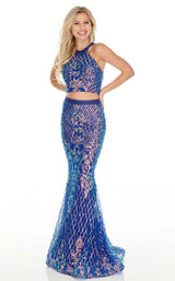 2 of 12 Rachel Allan 7110 Dress Royal-Iridescent