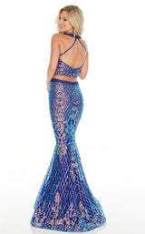 5 of 12 Rachel Allan 7110 Dress Royal-Iridescent