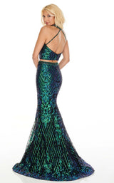 6 of 12 Rachel Allan 7110 Dress Teal-Iridescent