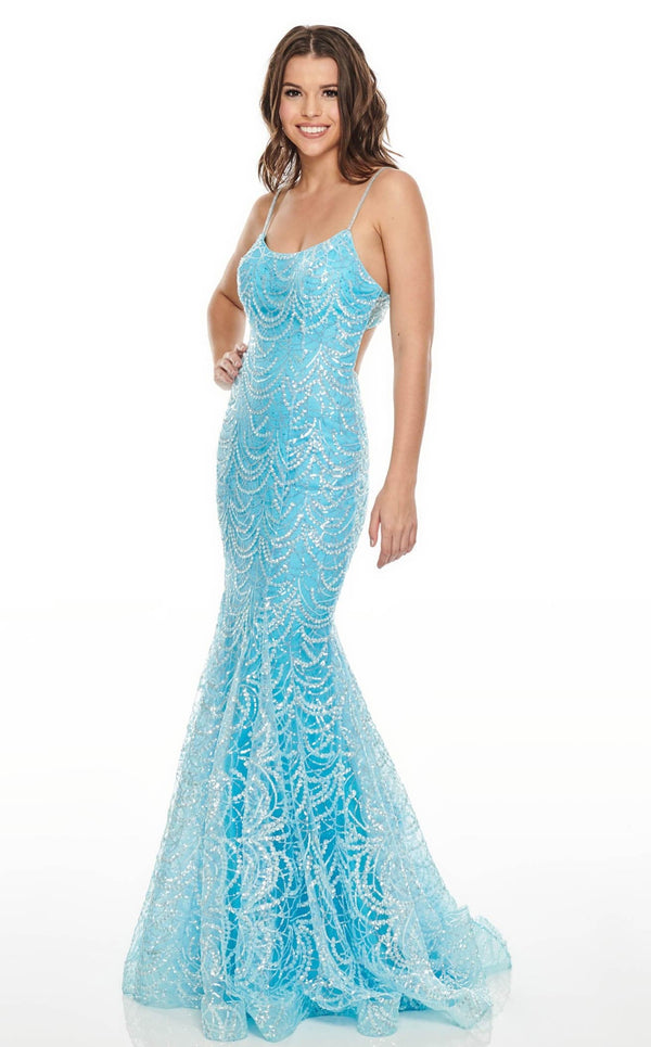 Rachel Allan 7112 Dress Periwinkle