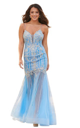 2 of 8 Rachel Allan 7126 Dress Periwinkle