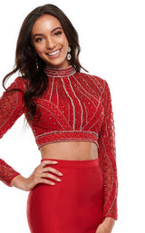 8 of 12 Rachel Allan 7128 Dress Red