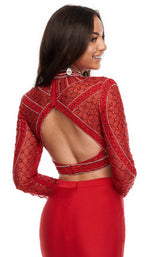 11 of 12 Rachel Allan 7128 Dress Red