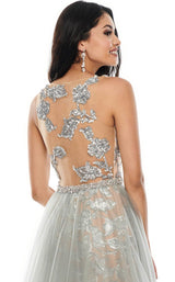 8 of 8 Rachel Allan 7130 Dress Silver-Nude