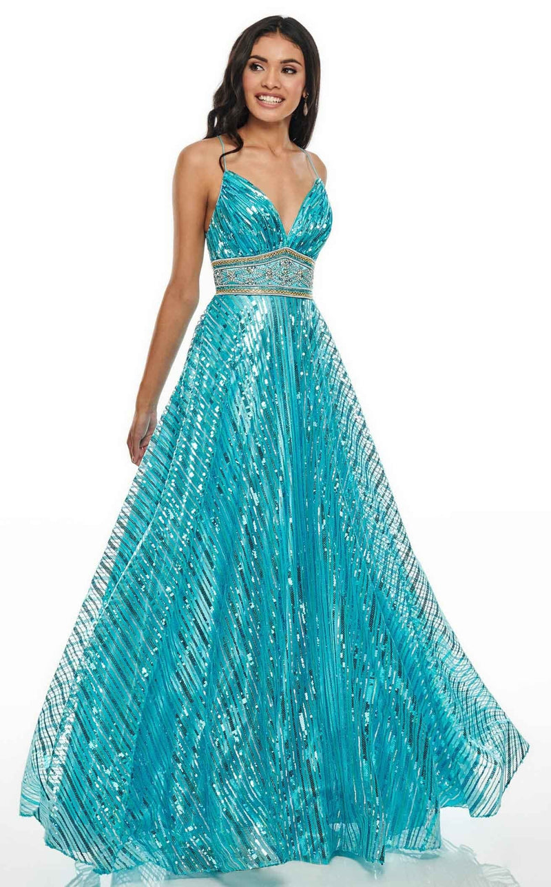 Rachel Allan 7133 Dress Turquoise