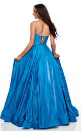 5 of 17 Rachel Allan 7139 Dress Ocean-Blue