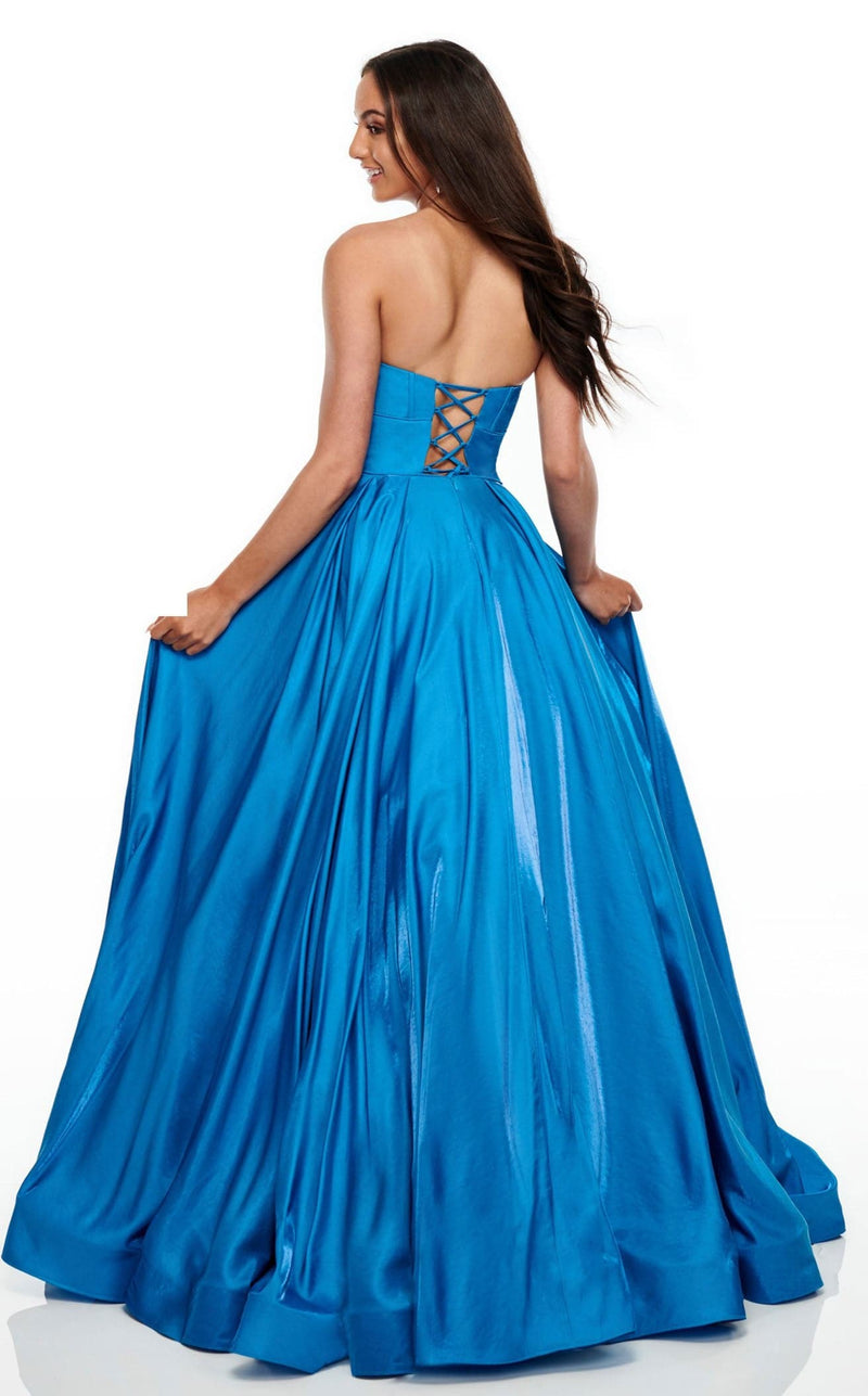 Rachel Allan 7139 Dress Ocean-Blue