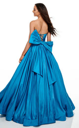 8 of 17 Rachel Allan 7139 Dress Ocean-Blue