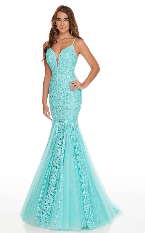 Rachel Allan 7140 Dress Aqua-Mint