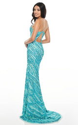 4 of 12 Rachel Allan 7141 Dress Aqua-Jade