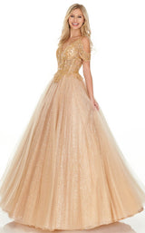 1 of 12 Rachel Allan 7143 Dress Gold