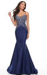 3 of 11 Rachel Allan 7144 Dress Navy