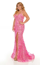 3 of 6 Rachel Allan 7147W Dress Neon-Pink