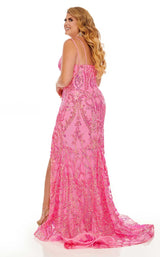 6 of 6 Rachel Allan 7147W Dress Neon-Pink