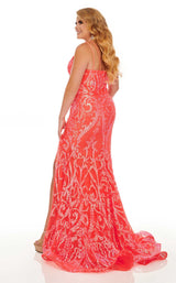 4 of 6 Rachel Allan 7147W Dress Neon-Coral