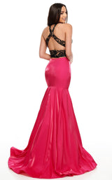 4 of 12 Rachel Allan 7151 Dress Black-Fuchsia