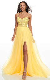 Rachel Allan 7152 Dress Yellow
