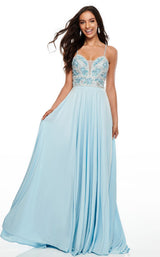 3 of 12 Rachel Allan 7157 Dress Sky-Blue