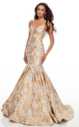 1 of 8 Rachel Allan 7158 Dress Gold