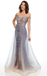 1 of 8 Rachel Allan 7164 Dress Gunmetal-Ombre