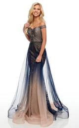 2 of 8 Rachel Allan 7164 Dress Indigo-Ombre