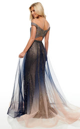 4 of 8 Rachel Allan 7164 Dress Indigo-Ombre