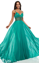 1 of 12 Rachel Allan 7182 Dress Jade