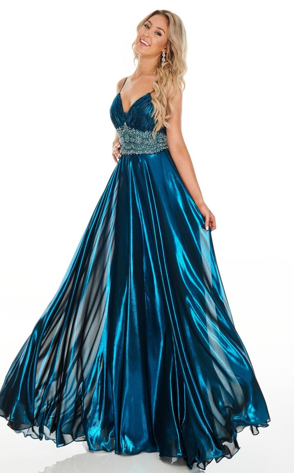 Rachel Allan 7182 Dress Ocean-Blue