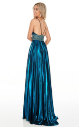 5 of 12 Rachel Allan 7182 Dress Ocean-Blue