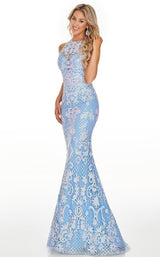 3 of 11 Rachel Allan 7194 Dress Powder-Blue-Iridescent