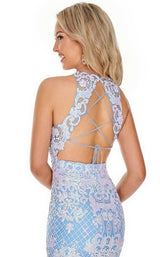 11 of 11 Rachel Allan 7194 Dress Powder-Blue-Iridescent