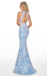 6 of 11 Rachel Allan 7194 Dress Powder-Blue-Iridescent