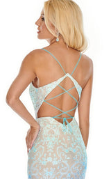 8 of 10 Rachel Allan 7198 Dress Light-Blue