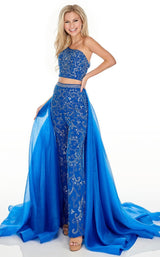 2 of 12 Rachel Allan 7204 Jumpsuit Royal