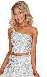 9 of 12 Rachel Allan 7204 Jumpsuit White