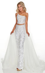 3 of 12 Rachel Allan 7204 Jumpsuit White